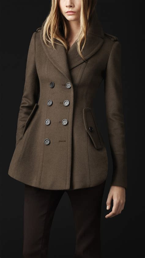 burberry green duffle coat|burberry wool cashmere tailored coat.